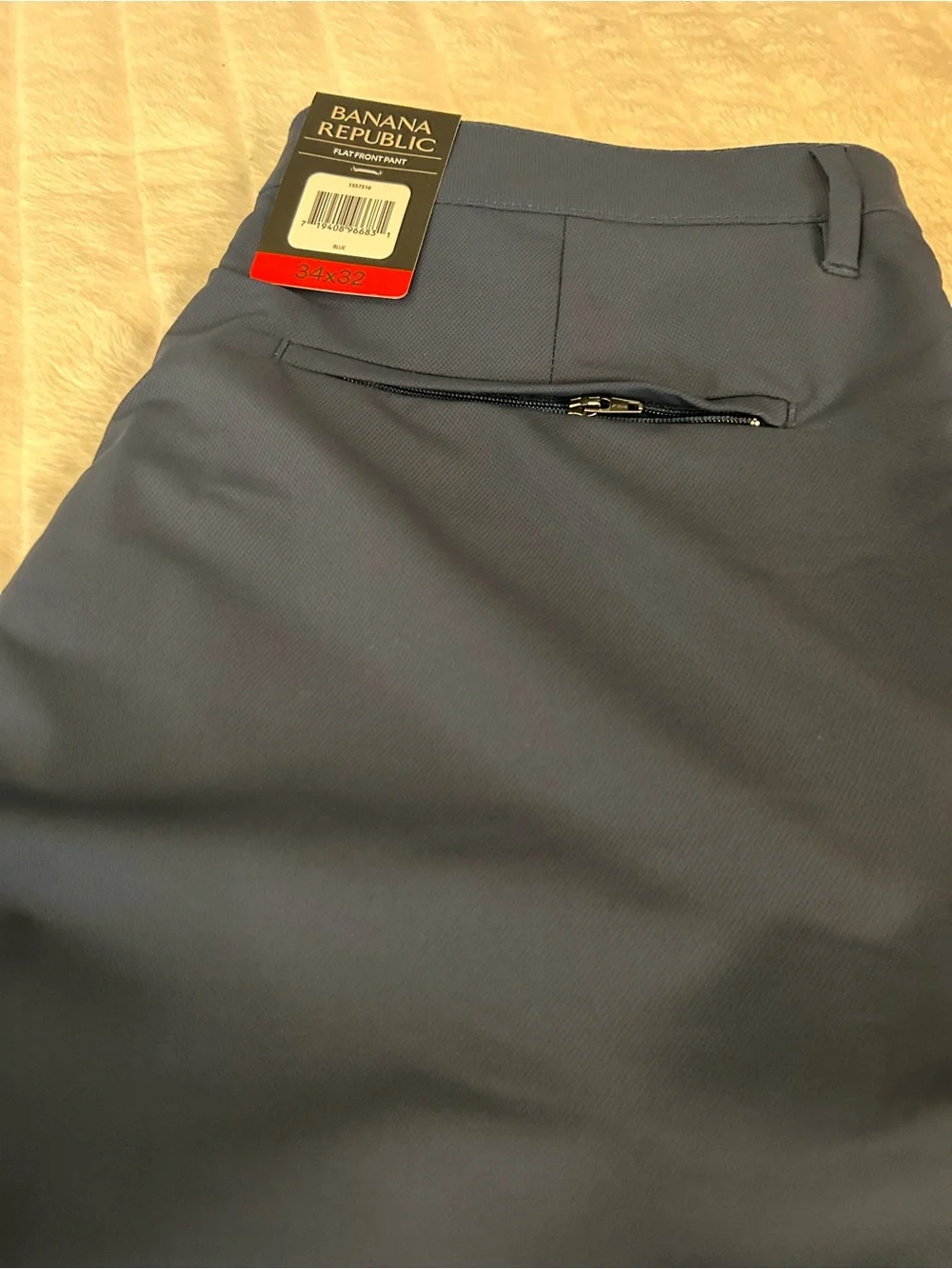 Banana Republic Men's Pants Slate Blue Performance Dress Pants Flat Front New